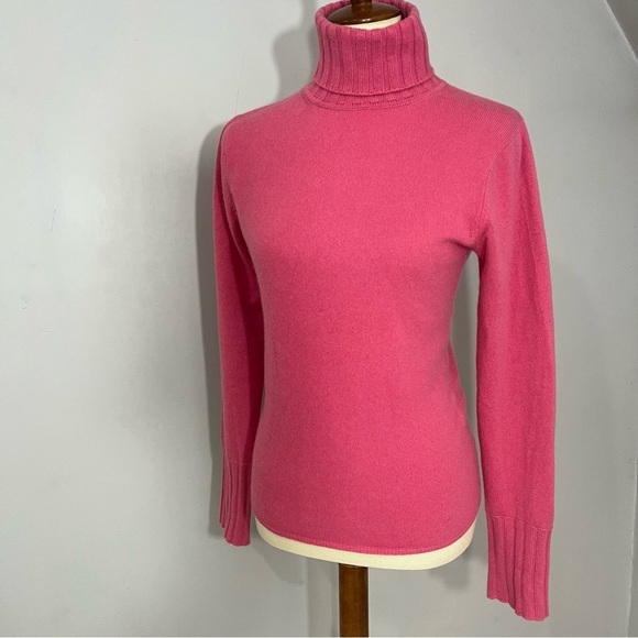 Kinross Pink Cashmere Sweater Knit Soft Comfy Turtleneck Cozy Warm Top Spring - Picture 3 of 9